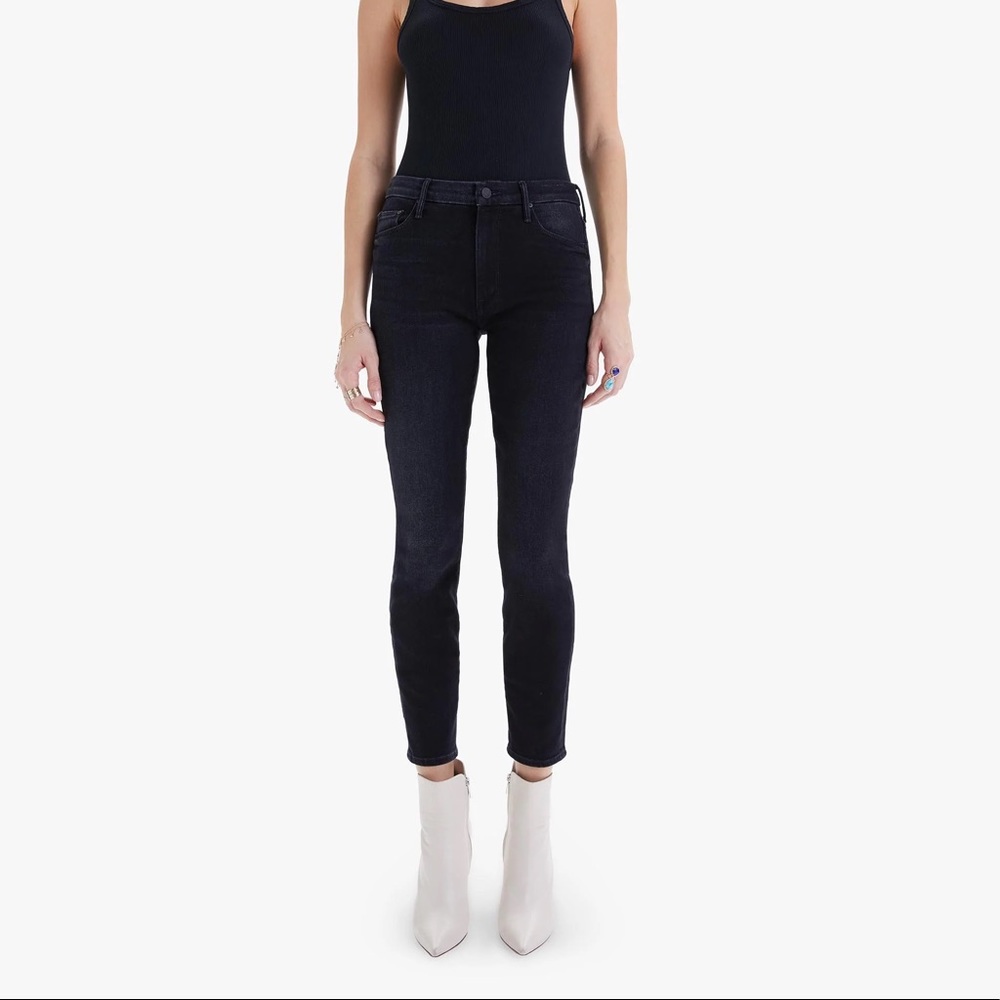 Mother black skinny jeans high waisted looker